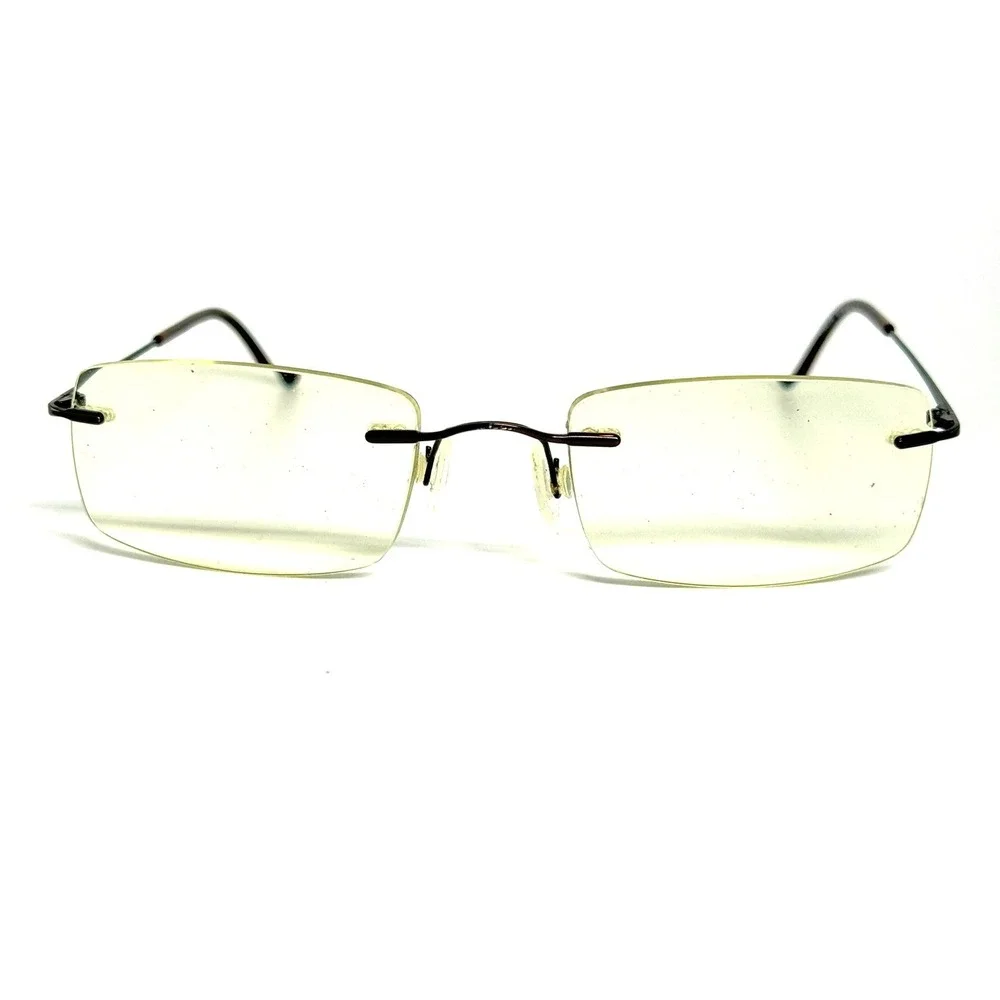 Seven-Sixty 285 Titanium Rimless Eyeglasses Rectangle Dark Metal 52-21-140